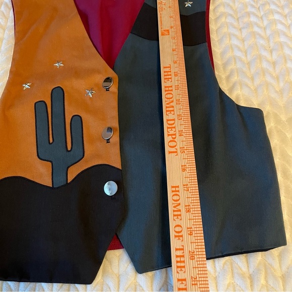 Lilia Smitty Western Attitude Cactus Vest Medium Cotton Studded Cowgirl Texan - Picture 7 of 12